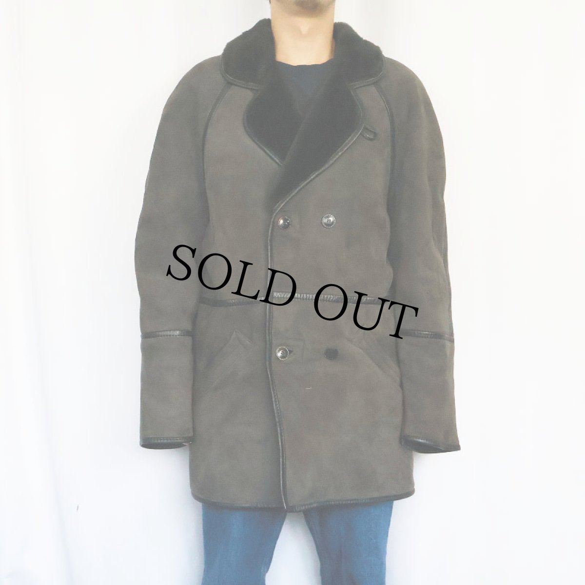 画像2: 80's O'NED FRANCE製 シープスキン ムートンコート SIZE46 (2)