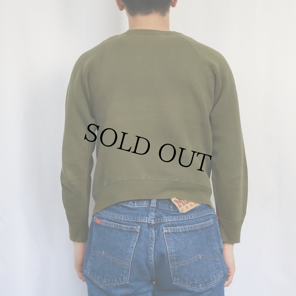 画像3: 60's Champion C中ランタグ USA製 "WILLIAM AND MARY" フロッキープリント ラグランスウェット S (3)