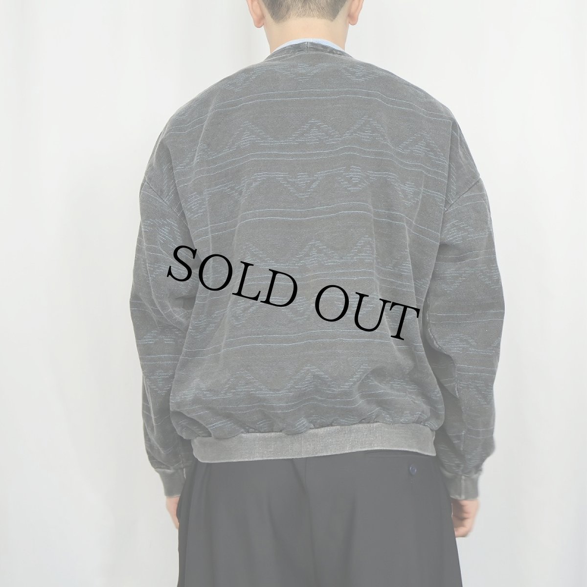 画像3: 80〜90's QUIKSILVER USA製 ロゴ刺繍 総柄スウェット L (3)