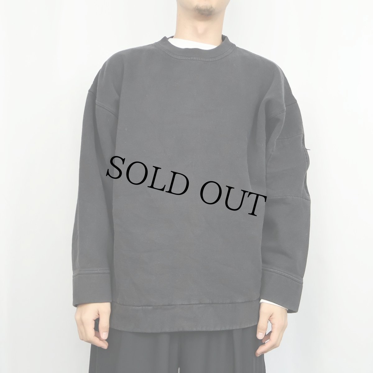 画像2: Marlboro アームポケット付き 無地スウェット BLACK L (2)