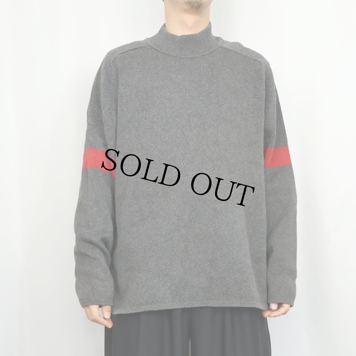 画像2: GAP ラインデザイン モックネック コットンニットセーター XL (2)