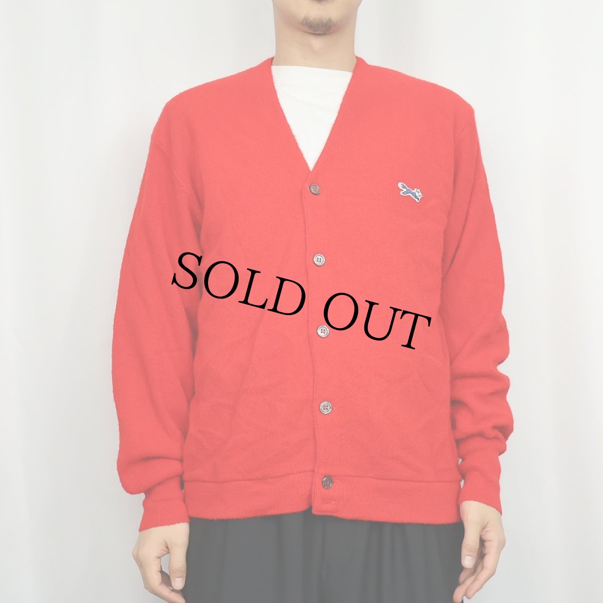 画像2: 80's The Fox JCPaenney アクリルニットカーディガン L (2)