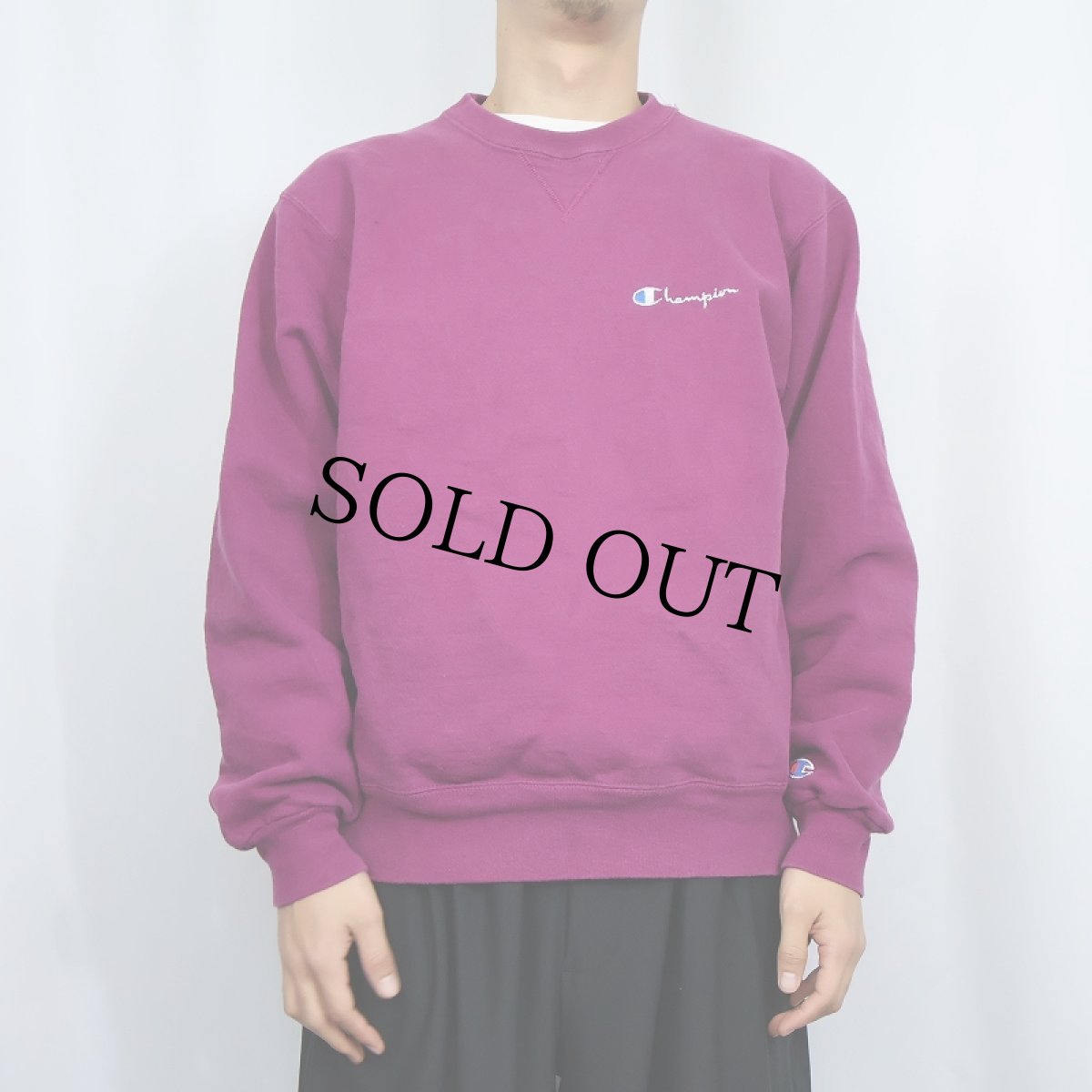 画像2: 80〜90's Champion 青刺繍タグ 後期 前Vスウェット XL (2)