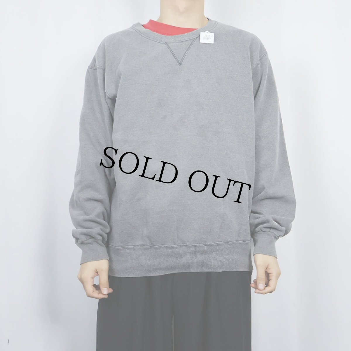 画像2: 80〜90's Champion 青刺繍タグ 後期 前Vスウェット L (2)