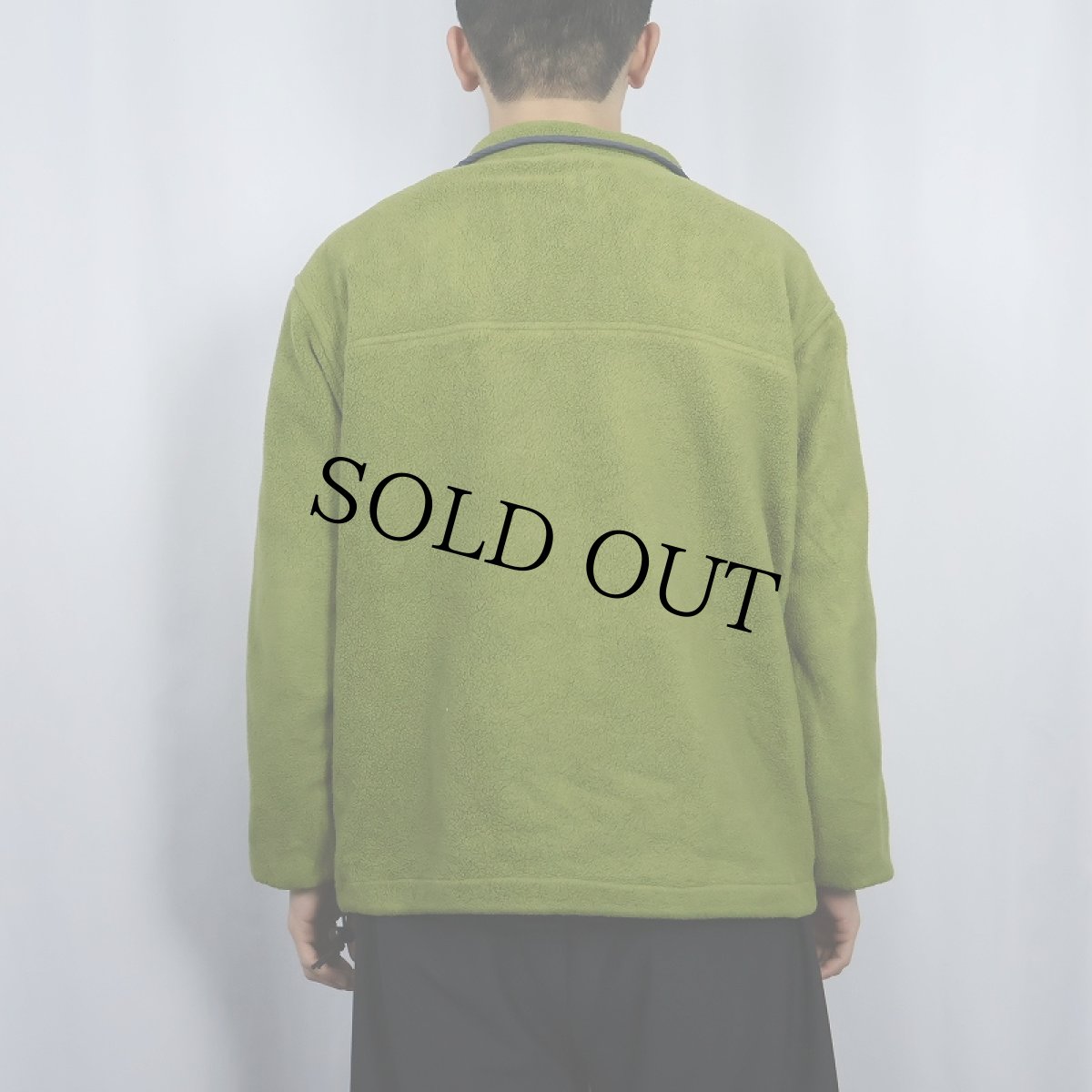 画像3: 90's L.L.Bean 筆記体ロゴ刺繍 フリースプルオーバージャケット M (3)