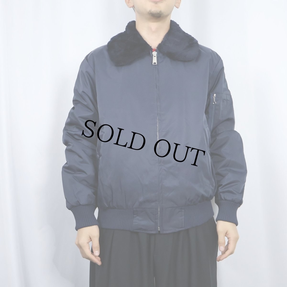 画像2: 70's Sears Work Leisure JAPAN製 襟ボア 中綿入りワークジャケット NAVY L (2)