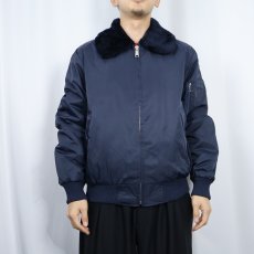 画像2: 70's Sears Work Leisure JAPAN製 襟ボア 中綿入りワークジャケット NAVY L (2)