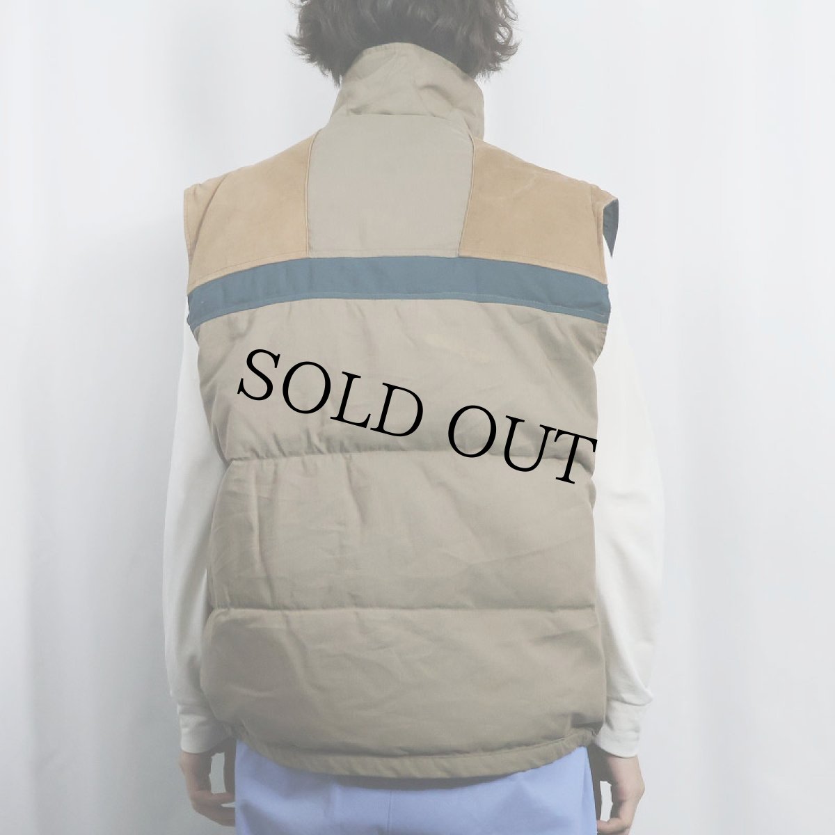 画像4: 80's Woolrich USA製 スエード切り替え 中綿入り ベスト L (4)