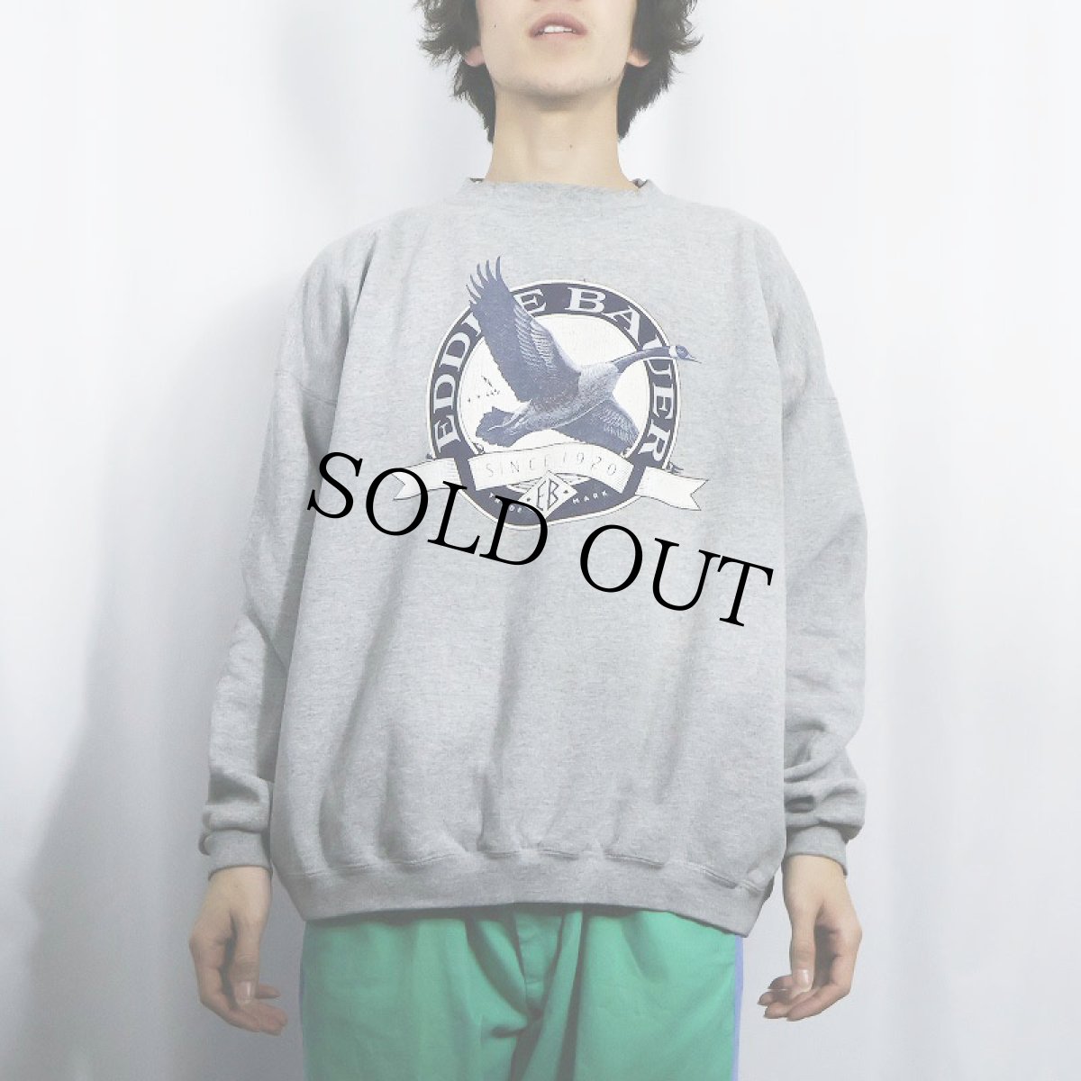 画像2: 90's〜 Eddie Bauer ロゴプリント スウェット XL (2)