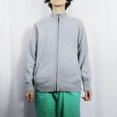 画像2: 90's L.L.Bean コットンニットジップジャケット M (2)