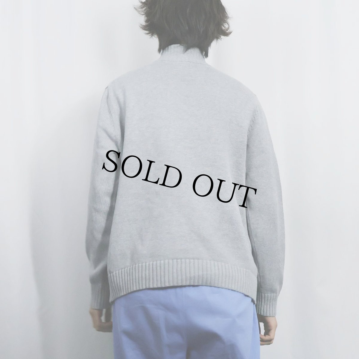 画像3: 90's L.L.Bean コットンニットジップジャケット M (3)