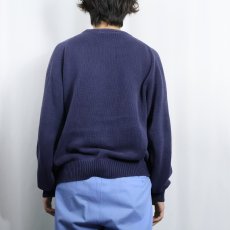 画像3: 80〜90's Eddie Bauer コットンニットセーター NAVY L (3)