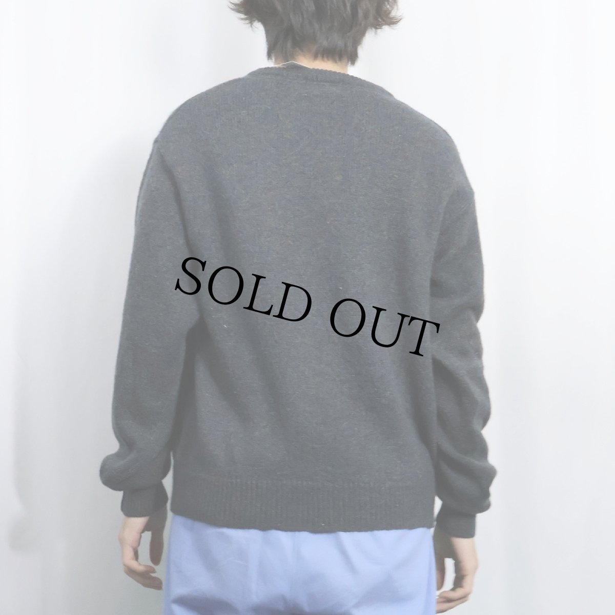 画像4: PENDLETON ヘンリーネック ミックスカラー ウールニットセーター L (4)