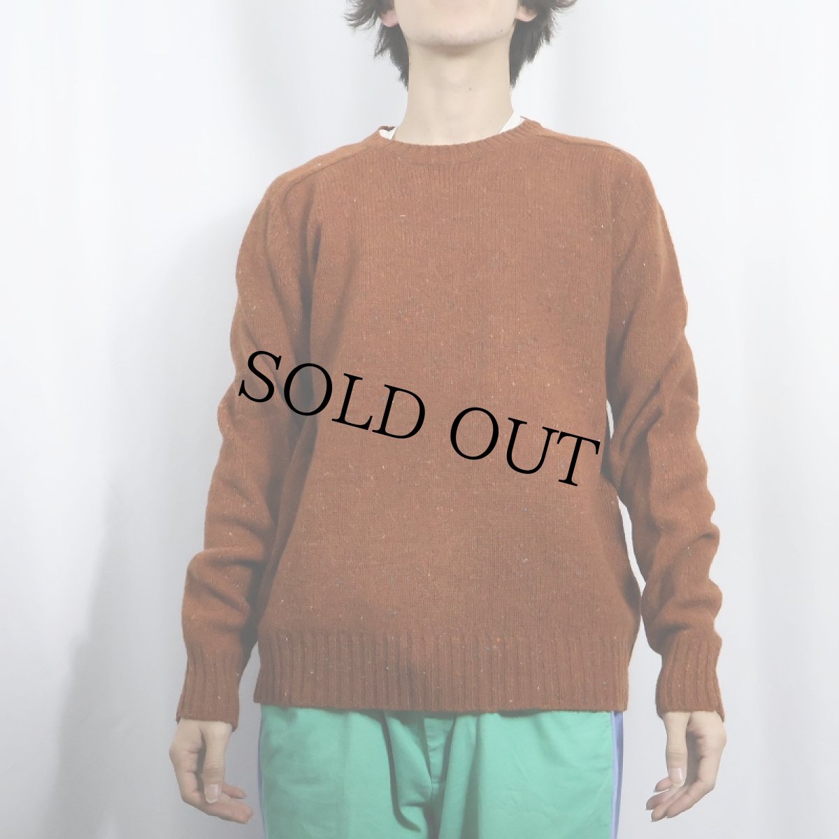 画像2: 90's CLASSICS ENGLAND製 カラーネップ混 ウールニットセーター XL (2)