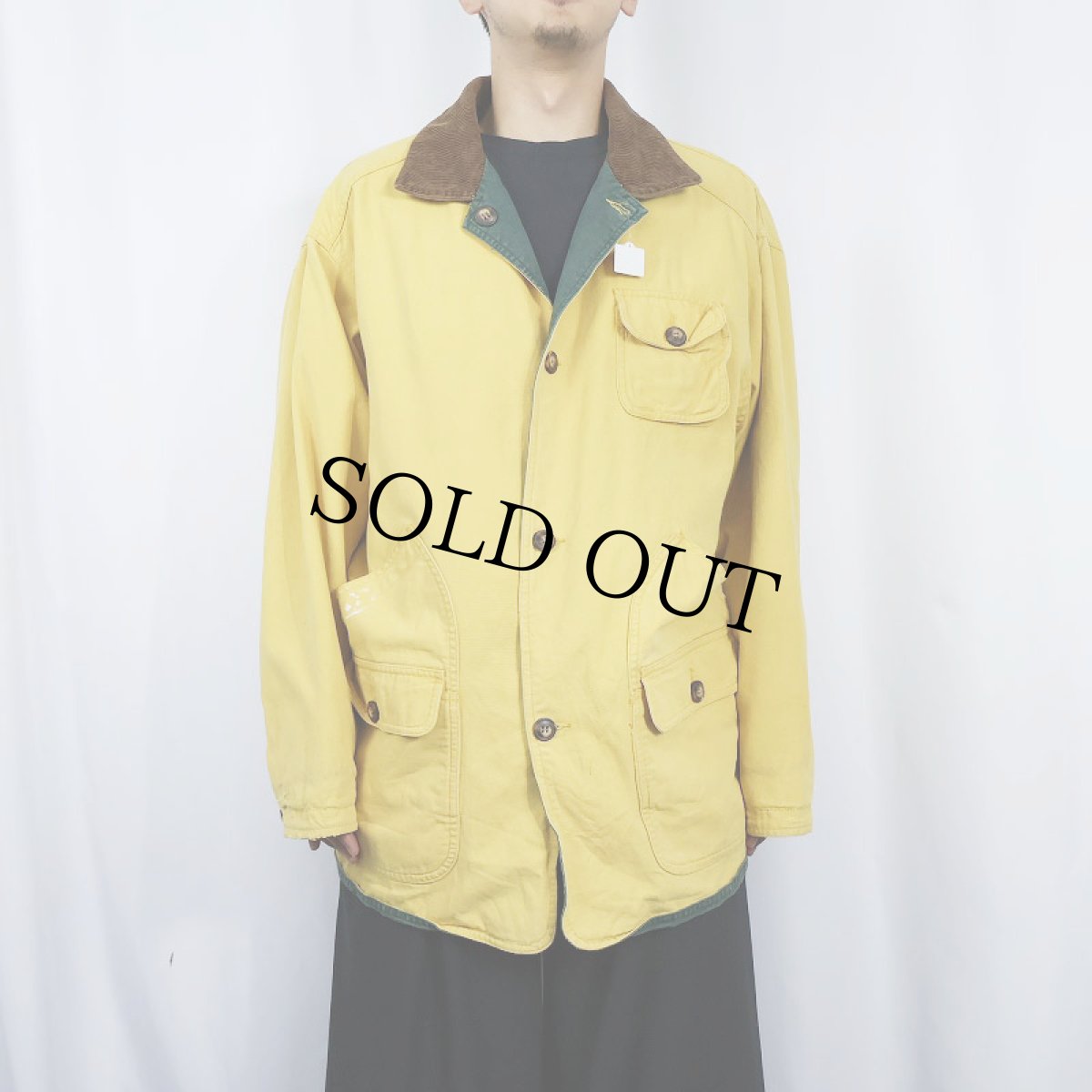 画像2: 90's GAP リバーシブル コットンハンティングジャケット M (2)