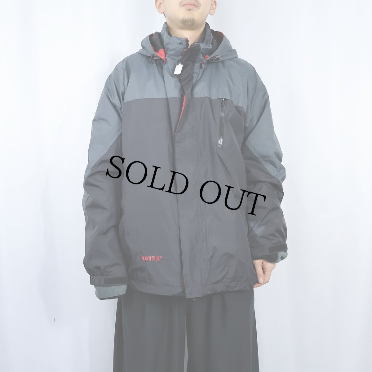 画像2: 90's Eddie Bauer EBTEK ロゴ刺繍 フリースライナー マウンテンパーカー BLACK XXL (2)