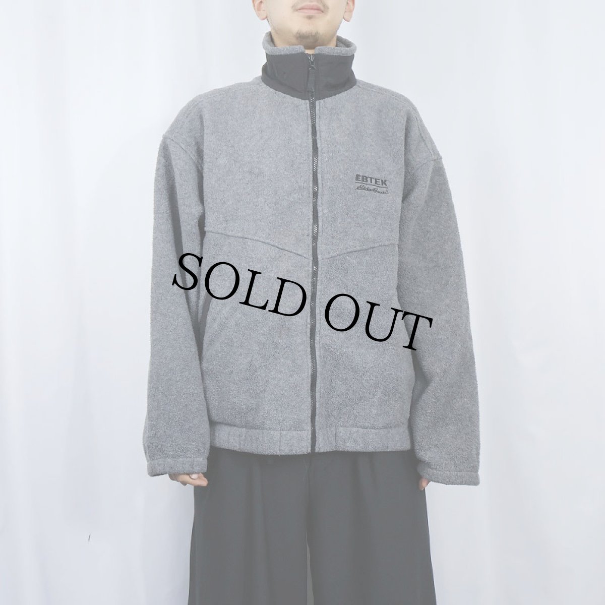 画像2: 90's Eddie Bauer EBTEK "POLARTEC" ロゴ刺繍 フリースジップジャケット M (2)