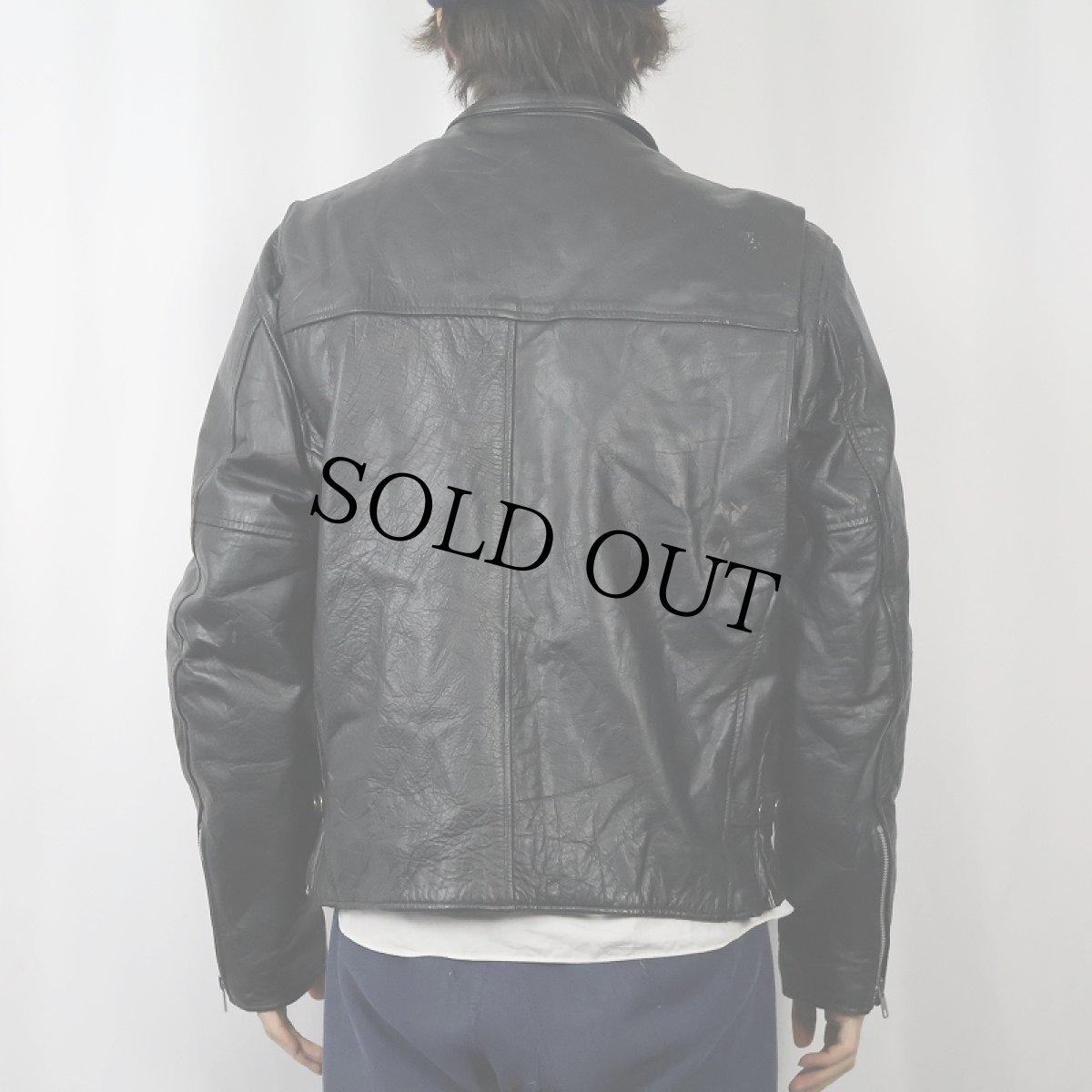 画像3: HOT LEATHER シングルライダースジャケット SIZE40 (3)