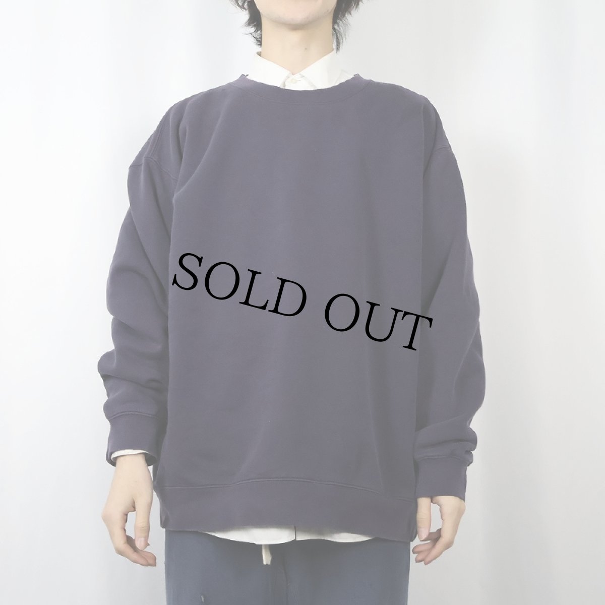 画像2: LANDS' END 無地スウェット NAVY XXL (2)