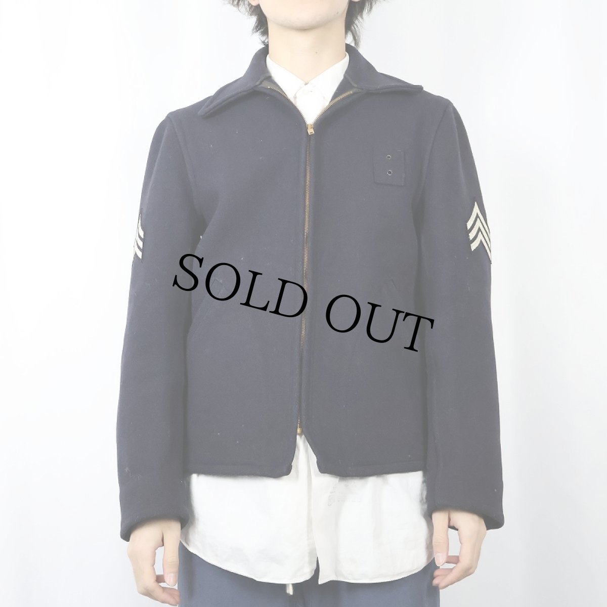 画像2: 50's Harris&Frank ウールスポーツジャケット NAVY (2)