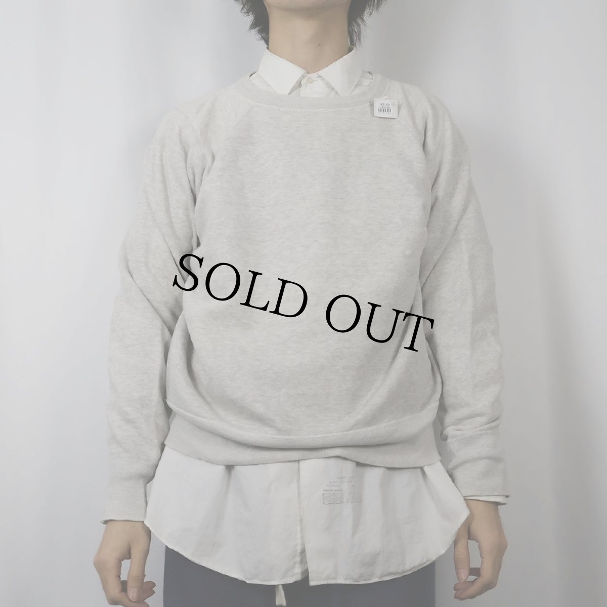 画像2: 60's MAYO SPRUCE USA製 無地ラグランスウェット L (2)