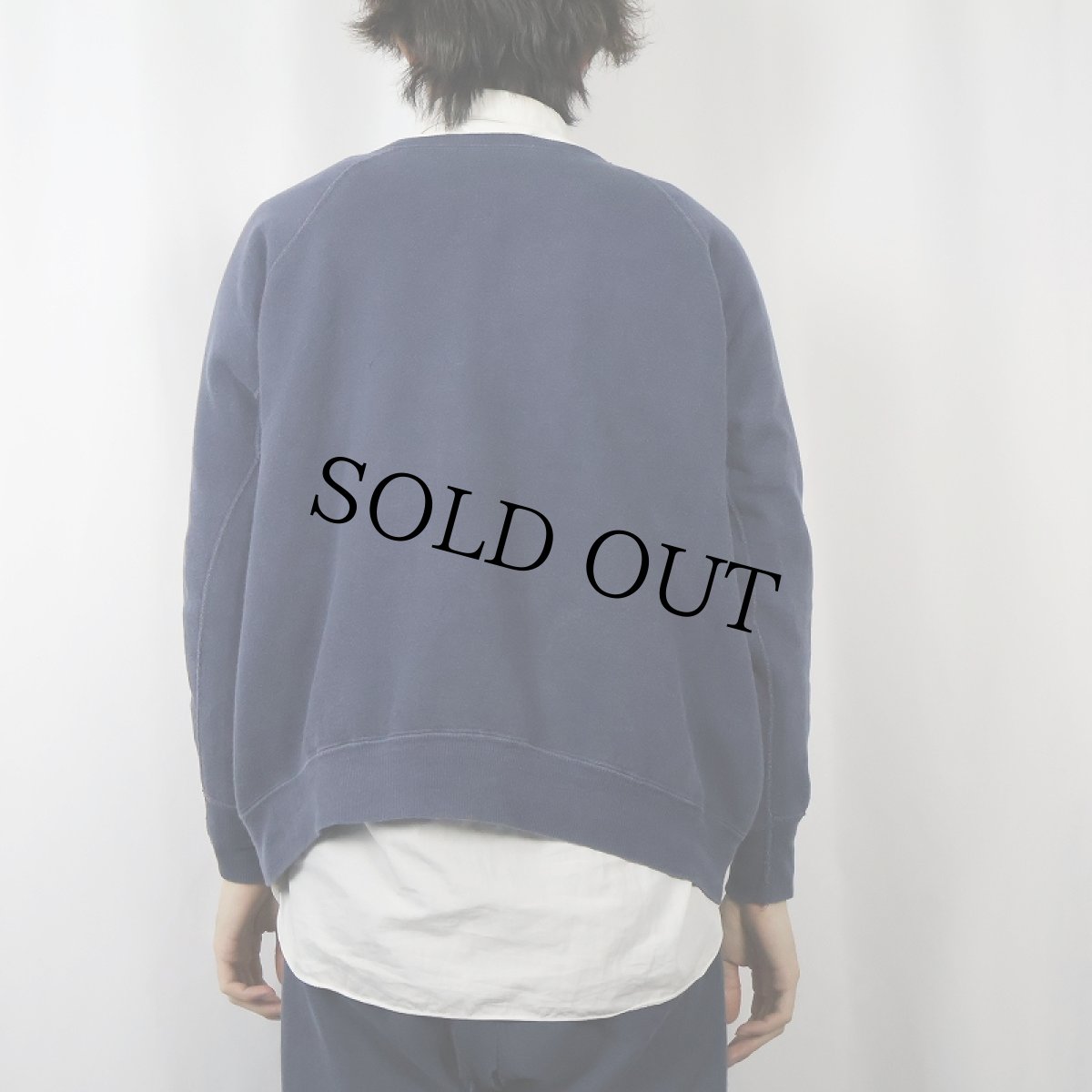 画像3: 60's "Steamboat DELTA QUEEN" フロッキープリント ラグランスウェット NAVY (3)