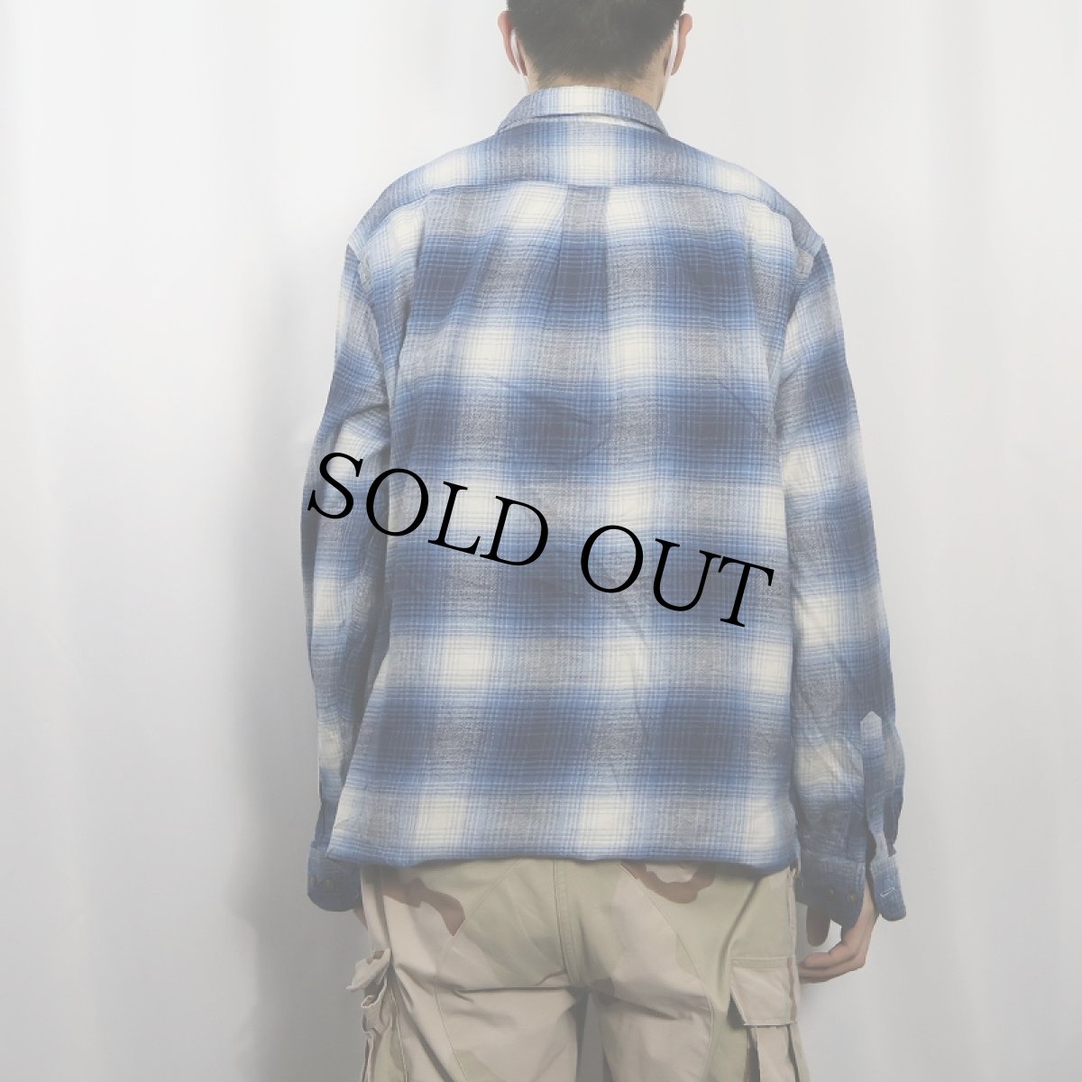 画像3: Croft&Barrow オンブレーチェック柄 ボタンダウン ライトネルシャツ L (3)