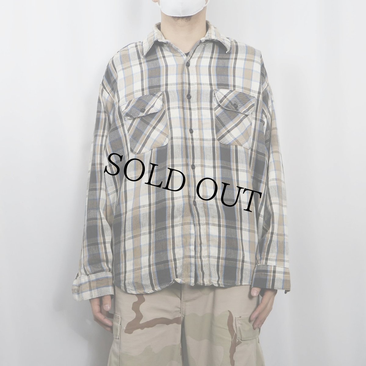 画像2: 70〜80's FIVE BROTHERS USA製 チェック柄 ヘビーネルシャツ 2XL (2)