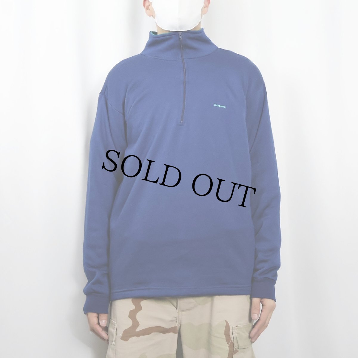 画像2: 80's Patagonia "capilene" USA製 ロゴ刺繍 裏フリース ハーフジッププルオーバージャケット XL (2)
