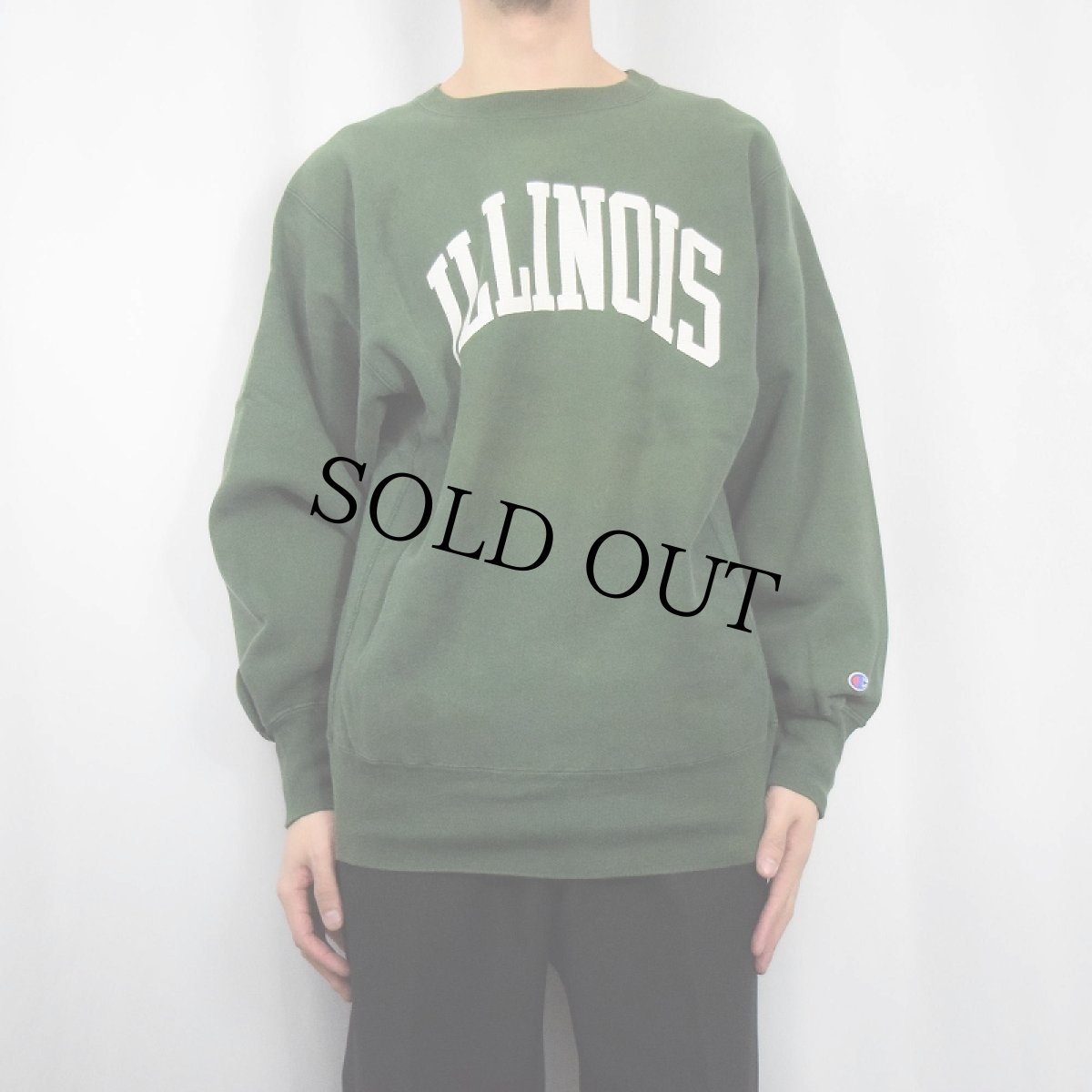 画像2: 90's Champion REVERSE WEAVE USA製 "ILLINOIS" プリントスウェット XL (2)