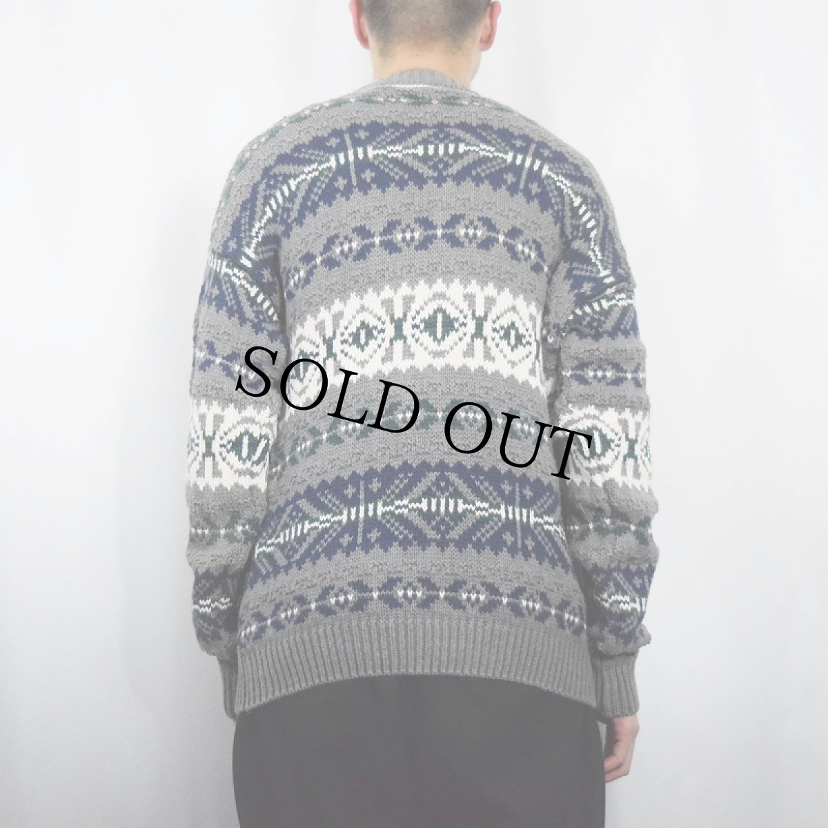 画像3: 90's GAP ノルディック柄 コットンニットセーター M (3)