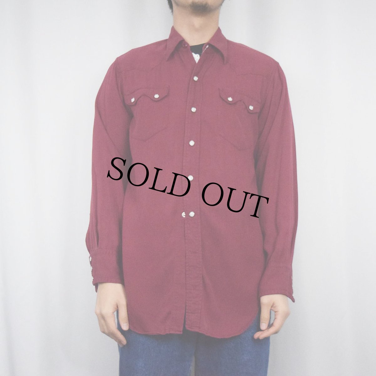 画像2: 50's LEVI'S AUTHENTIC WESTERN WEAR "Short Horn" ギャバジン ウエスタンシャツ (2)