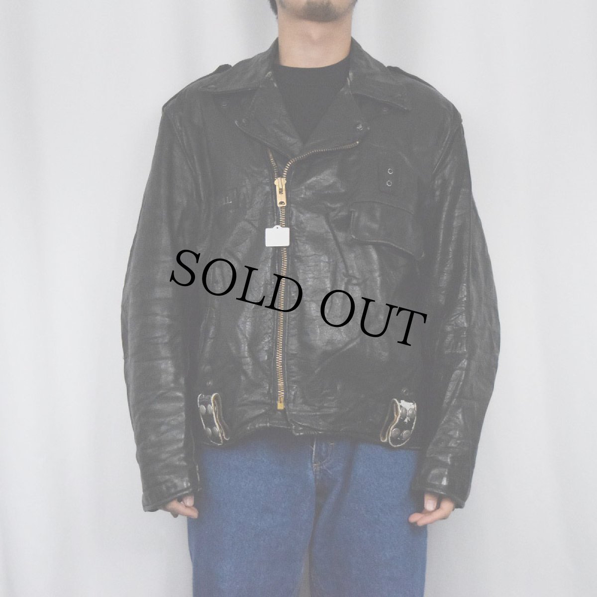 画像2: 70's AMF Harley Davidson ダブルライダースジャケット BLACK (2)