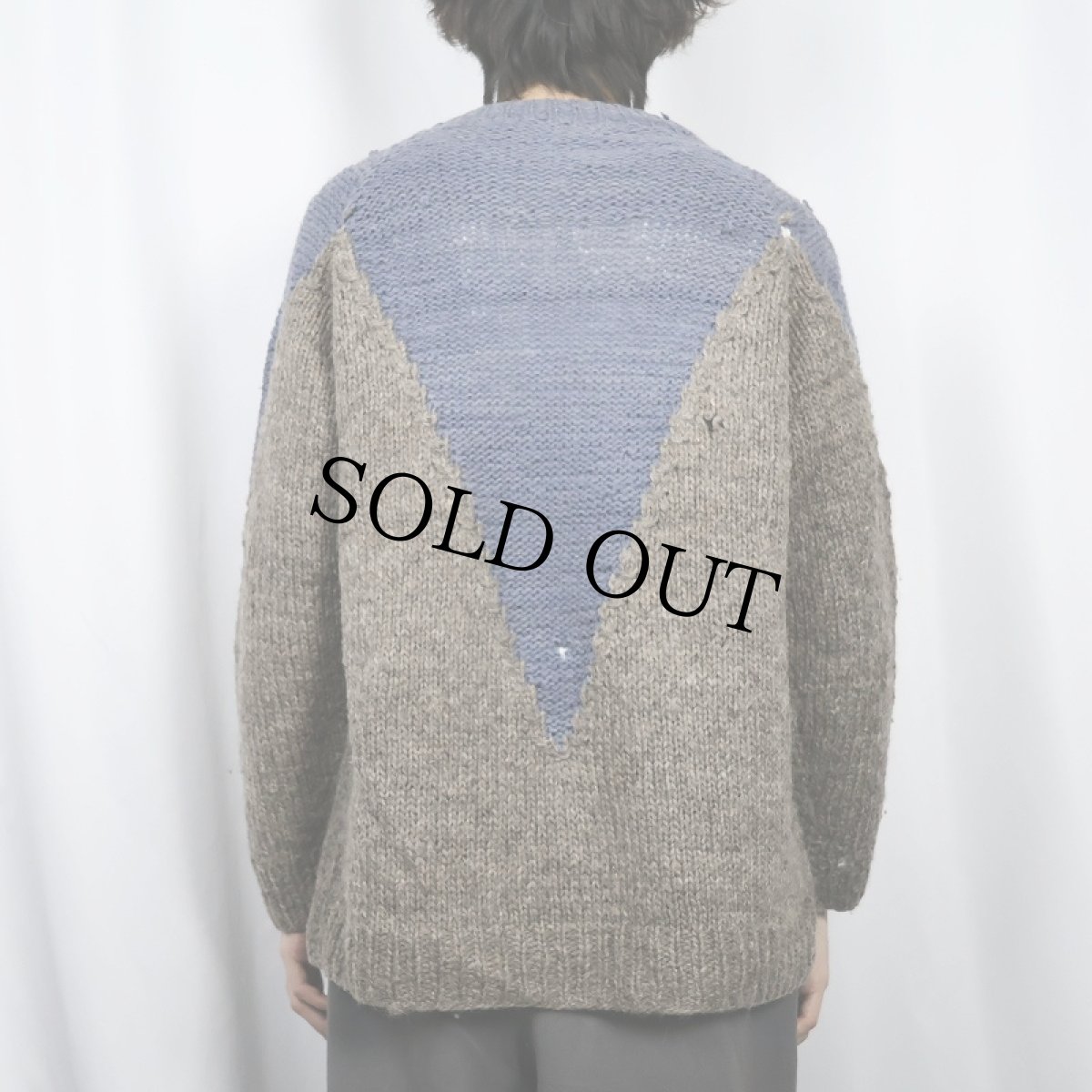 画像4: Folklore Del Ecuador ECUADOR製 2トーン ウールニットセーター (4)