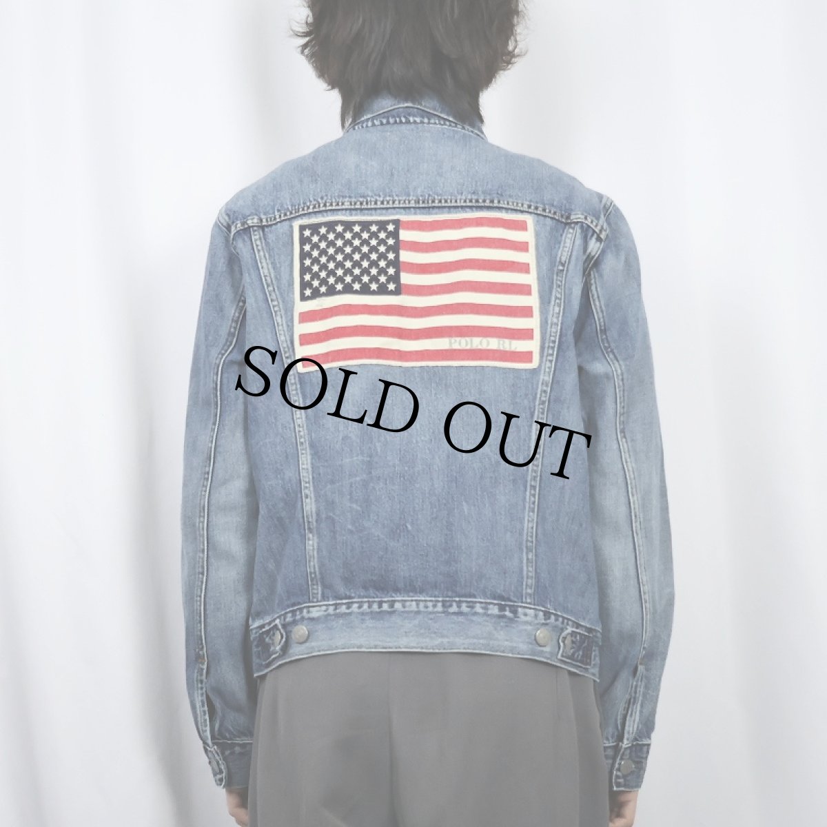画像4: POLO Ralph Lauren 星条旗 パッチ付き デニムジャケット M (4)