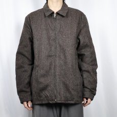 画像2: GAP ヘリンボーン柄 ウール混 ジップジャケット L (2)