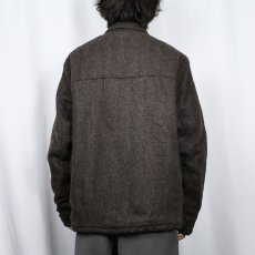 画像3: GAP ヘリンボーン柄 ウール混 ジップジャケット L (3)