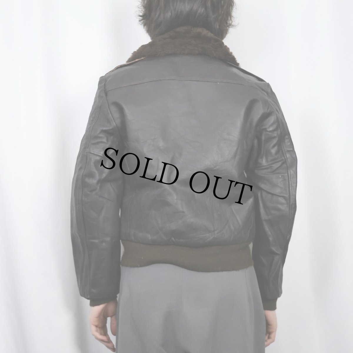 画像3: 70's MONTGOMERY WARD "G-1 TYPE" レザーフライトジャケット BROWN SIZE36 (3)