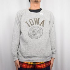 画像2: 70〜80’s "IOWA" フロッキープリントラグランスウェット (2)