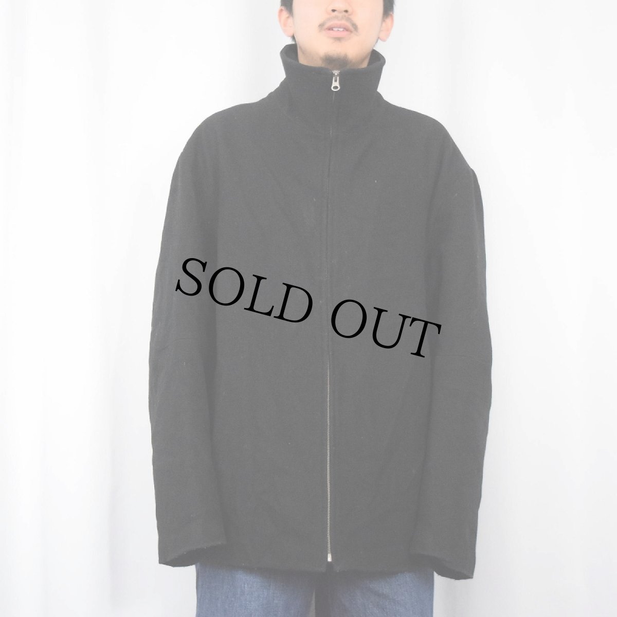 画像3: 2000's GAP ウール×ナイロン ジップジャケット BLACK XL (3)