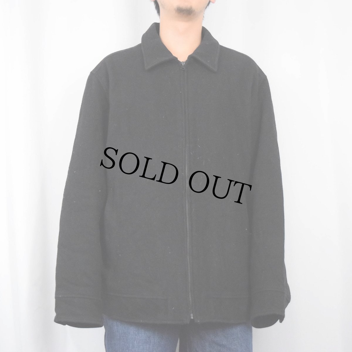 画像2: 2000's GAP ウール×ナイロン ジップジャケット BLACK XL (2)