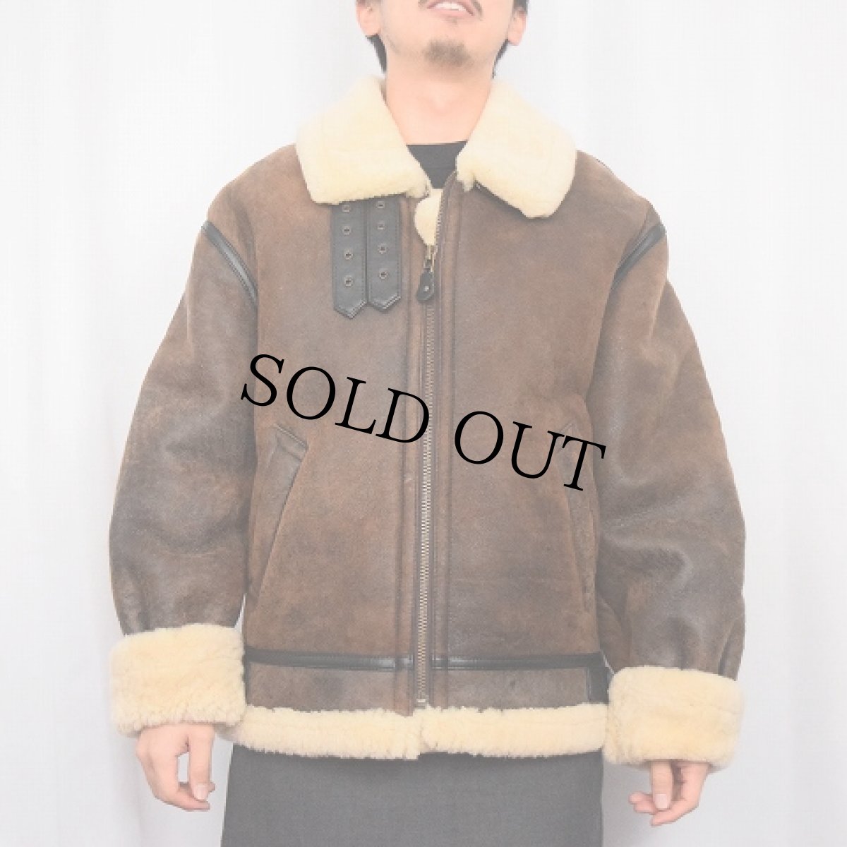 画像2: 〜90's AVIREX LIMITED "B-3 TYPE" ムートンフライトジャケット S (2)