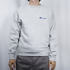 画像2: 80〜90's Champion USA製 青刺繍タグ 後期 ロゴ刺繍 前Vスウェット S (2)
