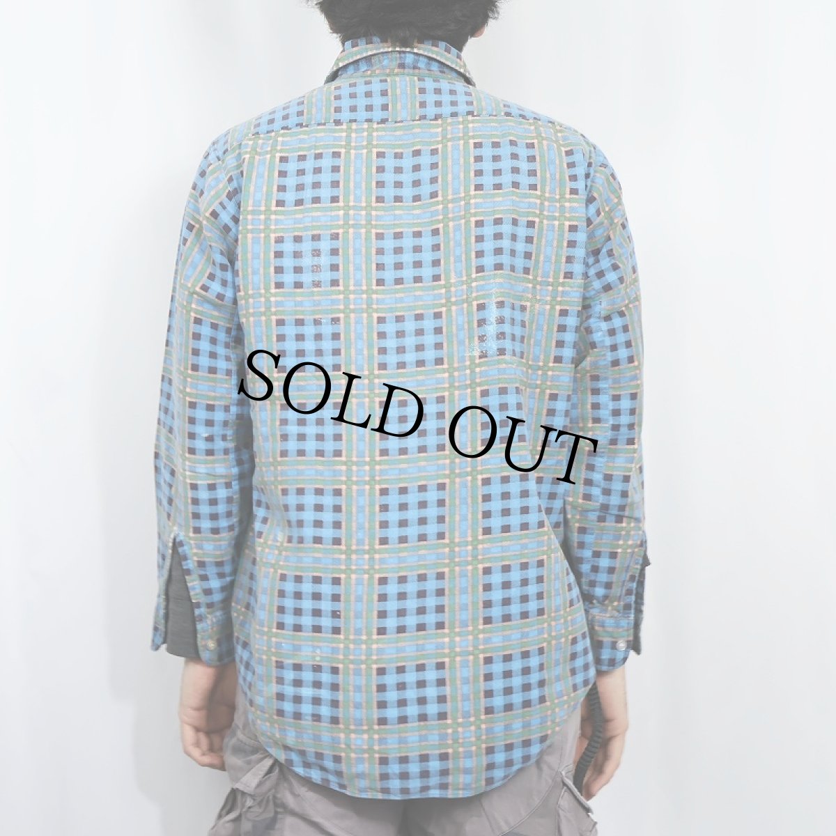 画像3: 70's Fir JCPenney チェック柄 プリントネルシャツ M (3)