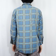 画像3: 70's Fir JCPenney チェック柄 プリントネルシャツ M (3)