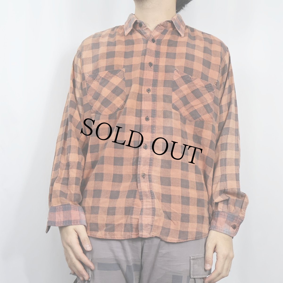 画像3: 80's OZAEK TRAIL ブロックチェック柄 プリントネルシャツ (3)