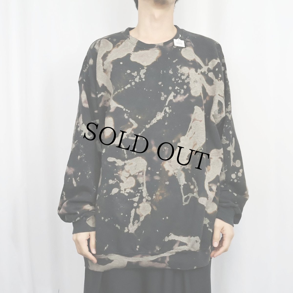 画像2: FRUIT OF THE LOOM ブリーチ加工 スウェット BLACK 3XL (2)