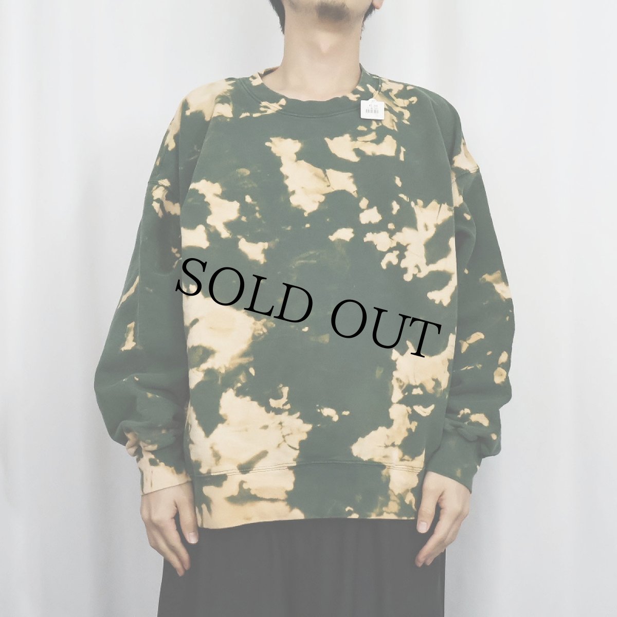 画像2: ブリーチ加工 スウェット GREEN (2)