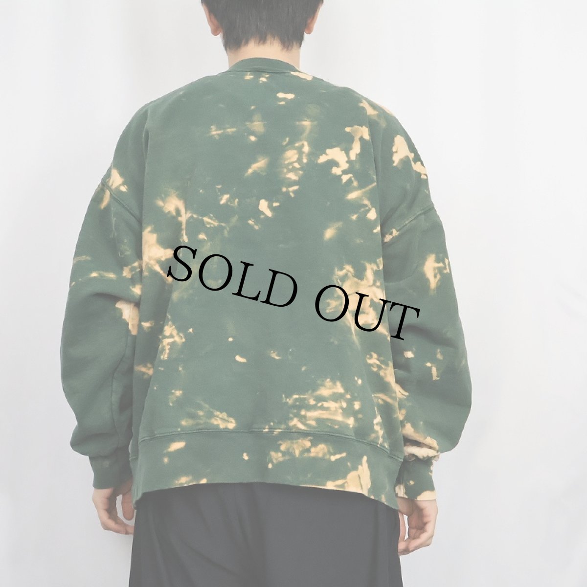 画像3: ブリーチ加工 スウェット GREEN (3)