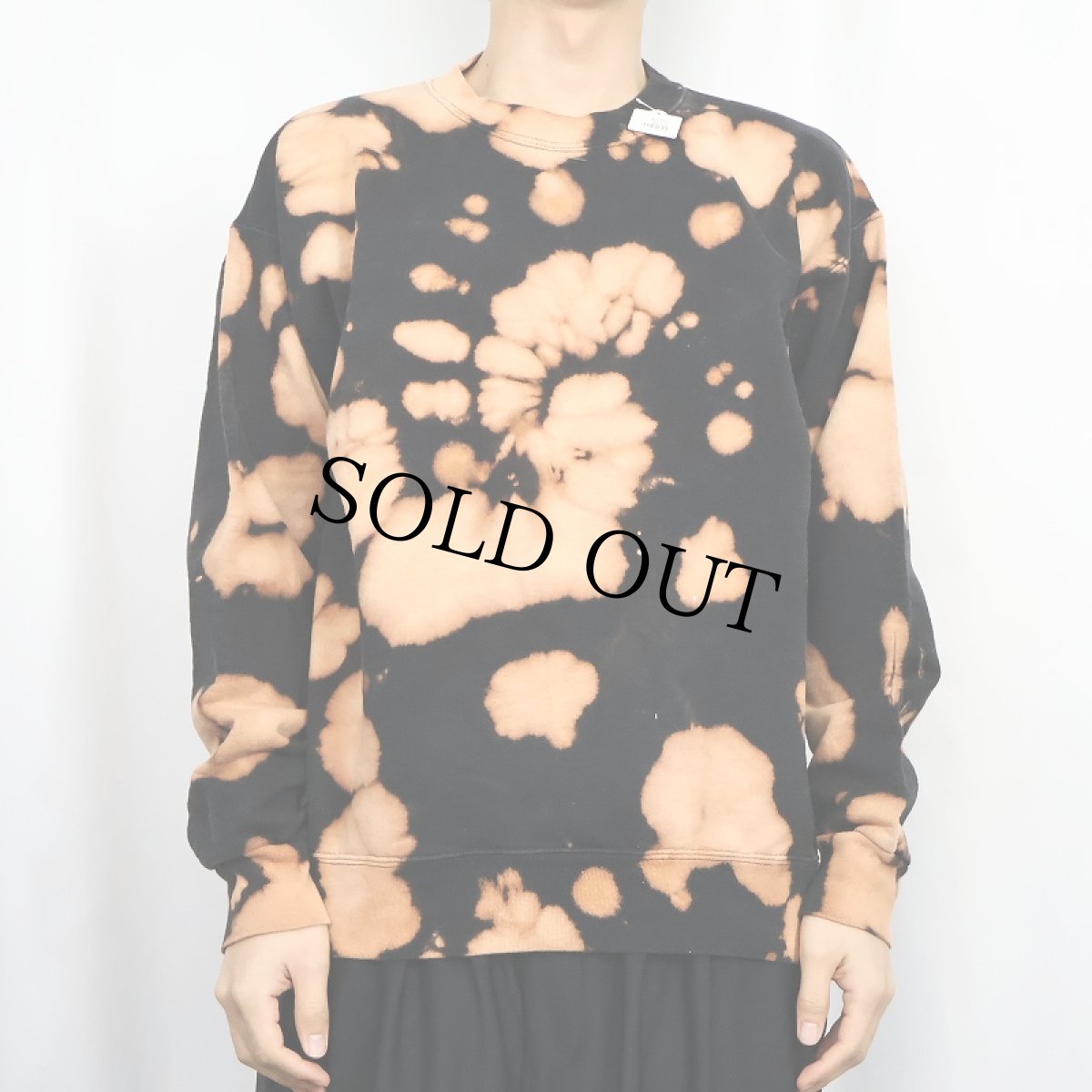 画像2: ブリーチ加工 スウェット BLACK M (2)